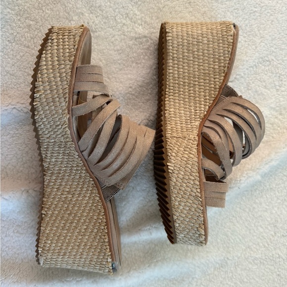 Donald J. Plummer Ithaca Platino Women’s 8 1/2 Heels Woven Sandals Strappy - Picture 7 of 9